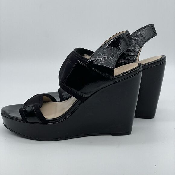 Adrienne Vittadini AV-CONCERTO Wedge Heels Women’s 8M Black Patent Sling Back - Picture 11 of 16